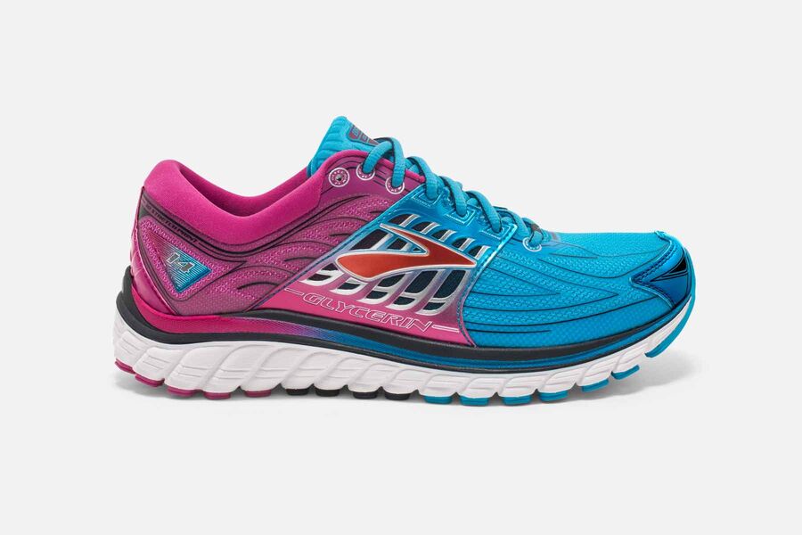 Brooks Women's Glycerin 14 Road Running Shoes Blue/Rose XGDA-49027